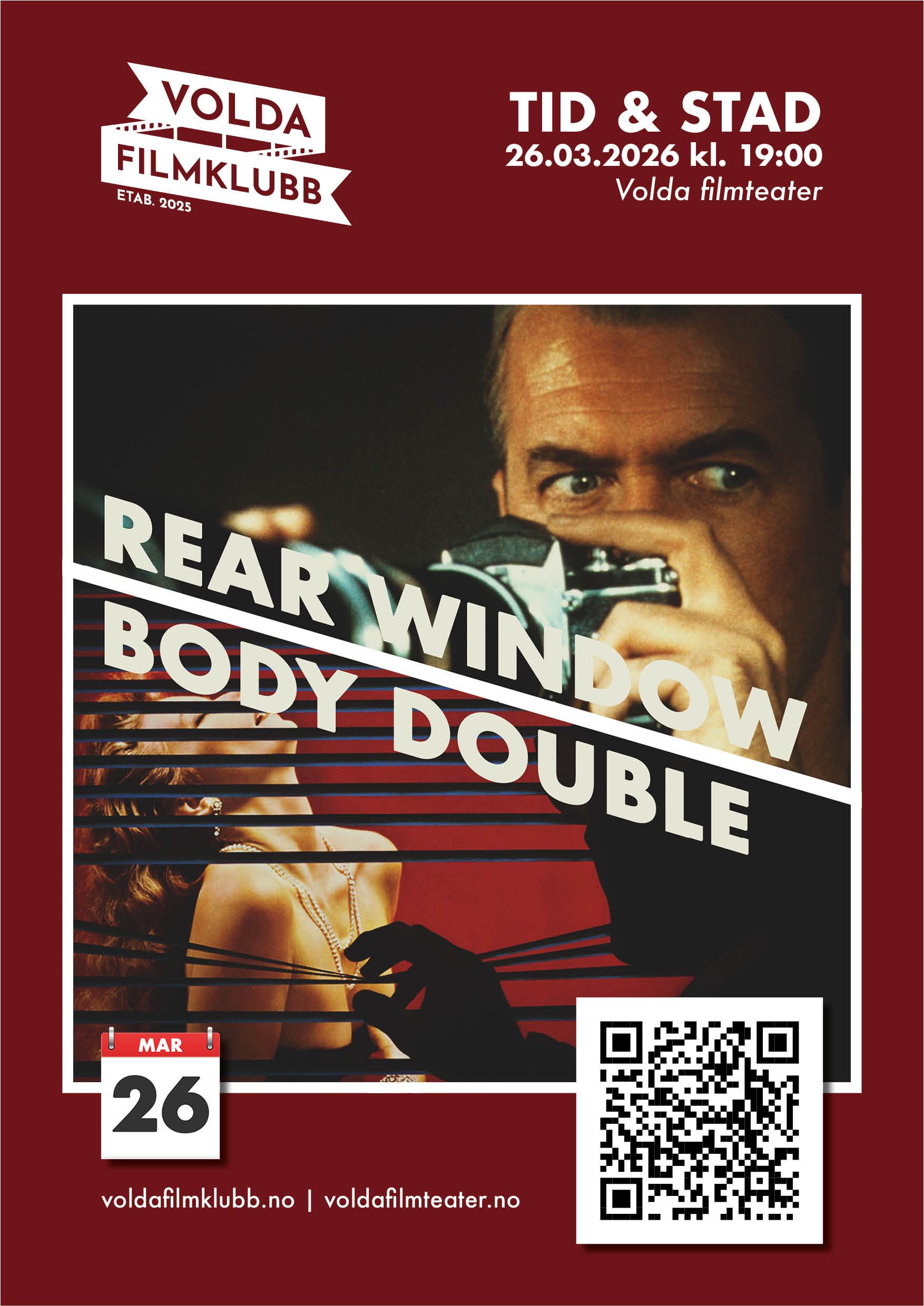 26.03.2026 Rear Window (1954) / Body Double (1984)