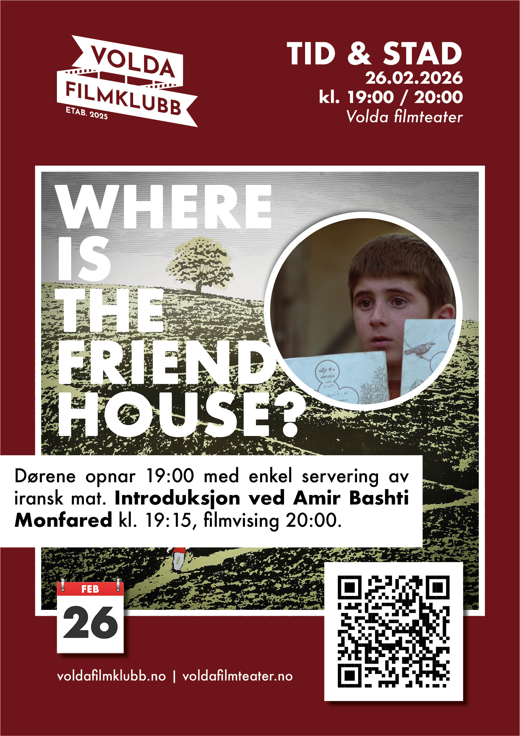 26.02.2026 Where is the Friend’s House? (1987)